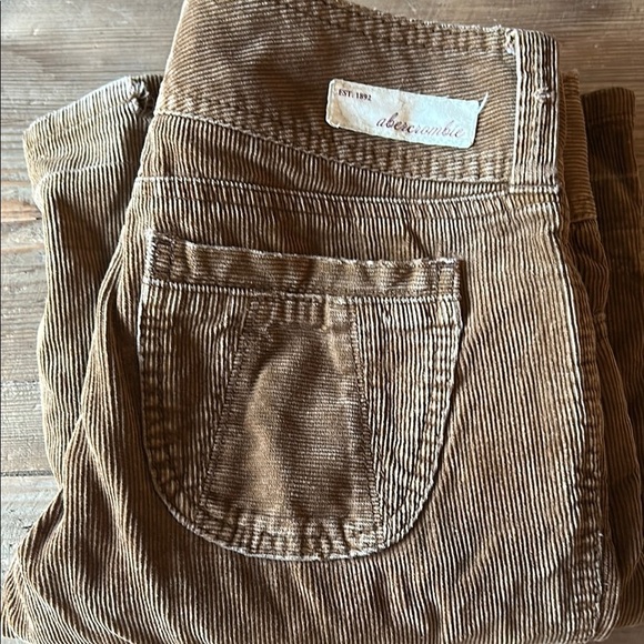 Abercrombie & Fitch Brown Wide Leg Corduroy Pants, Vintage Y2K - Picture 3 of 6